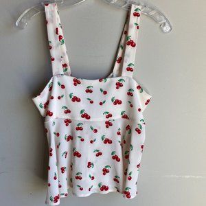 Tease cherry crepe tank size Small